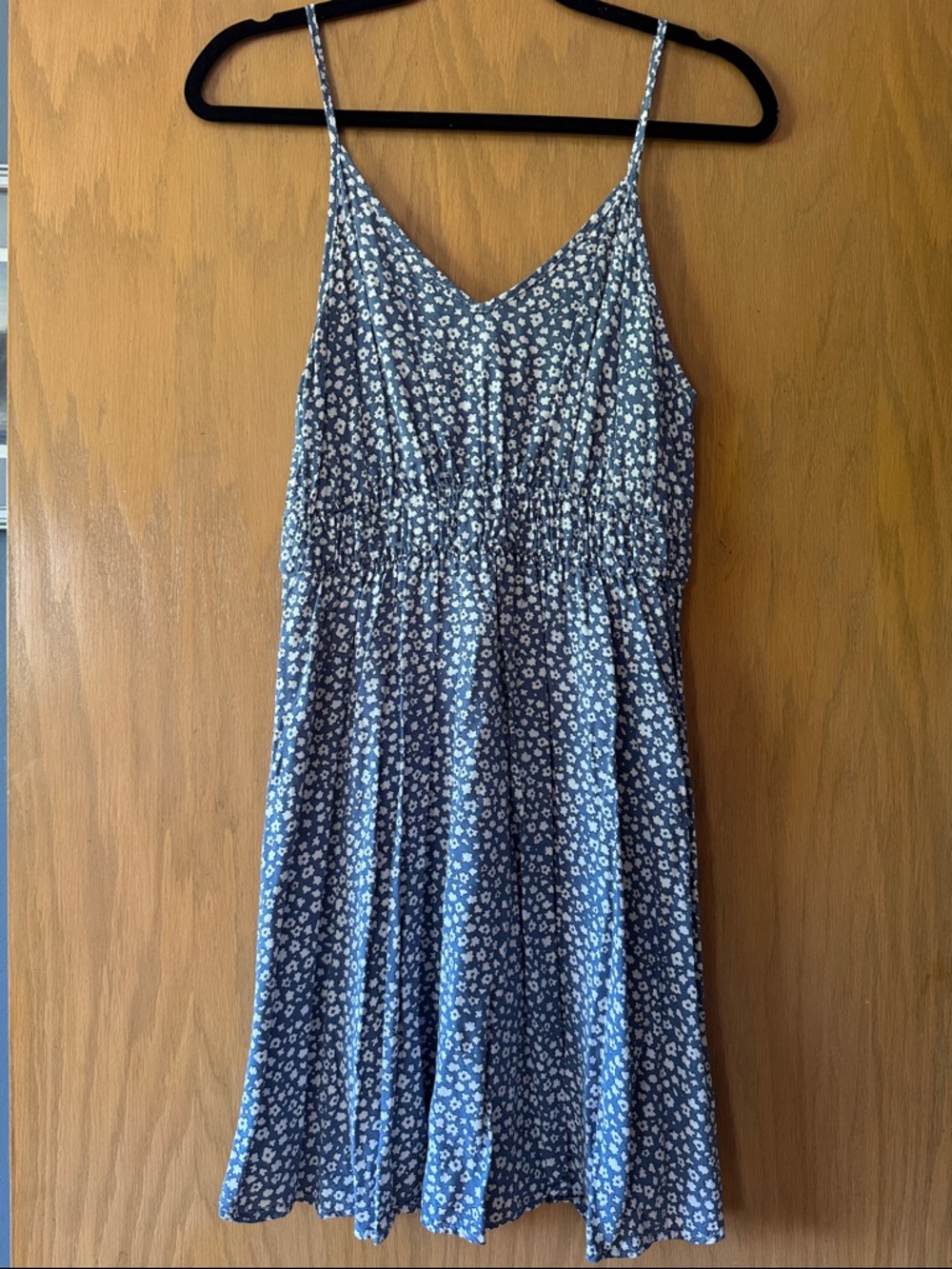 Blue Floral Spaghetti Strap Sundress